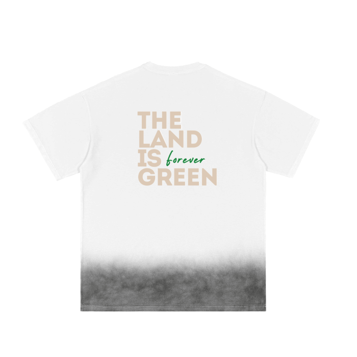 The land is forever green Grey Gradient on White Vintage Washed T-Shirt
