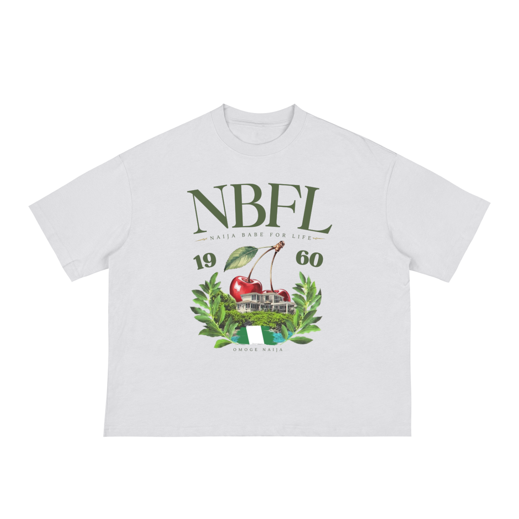 Omo Naija female white Classic Loose Boxy Tee