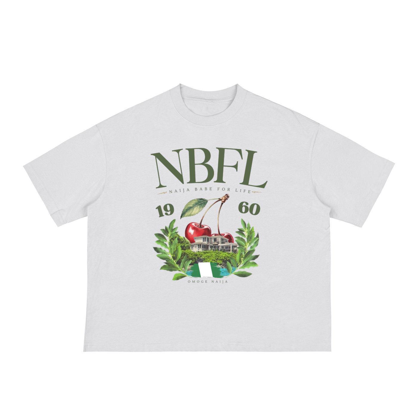 Omo Naija female white Classic Loose Boxy Tee