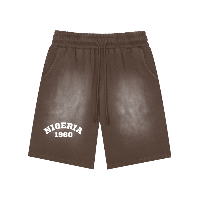 Nigeria NBFL Rectangle Patch Monkey Washed Shorts