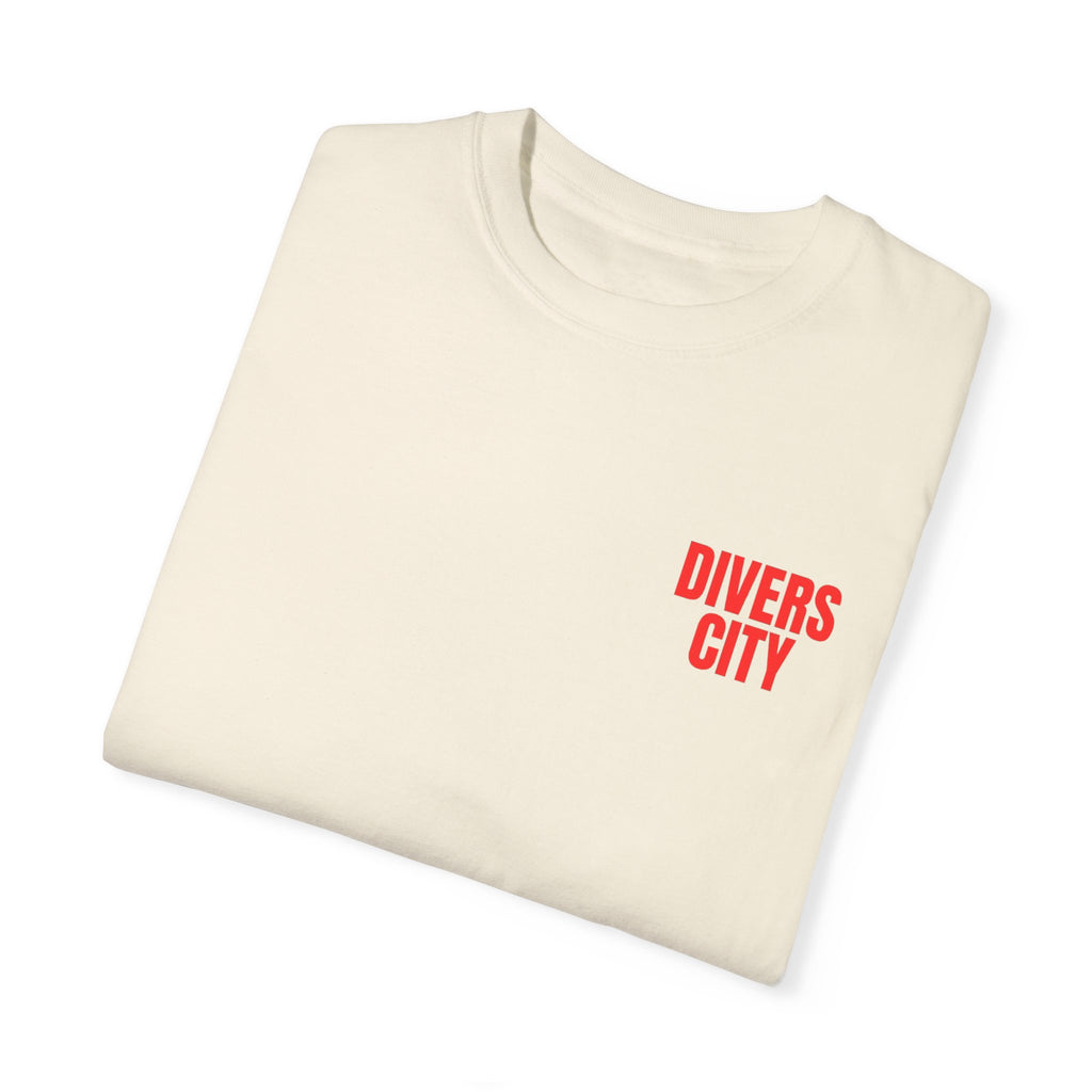 Unisex Garment-Dyed T-Shirt | Casual Streetwear with 'Divers City' Print