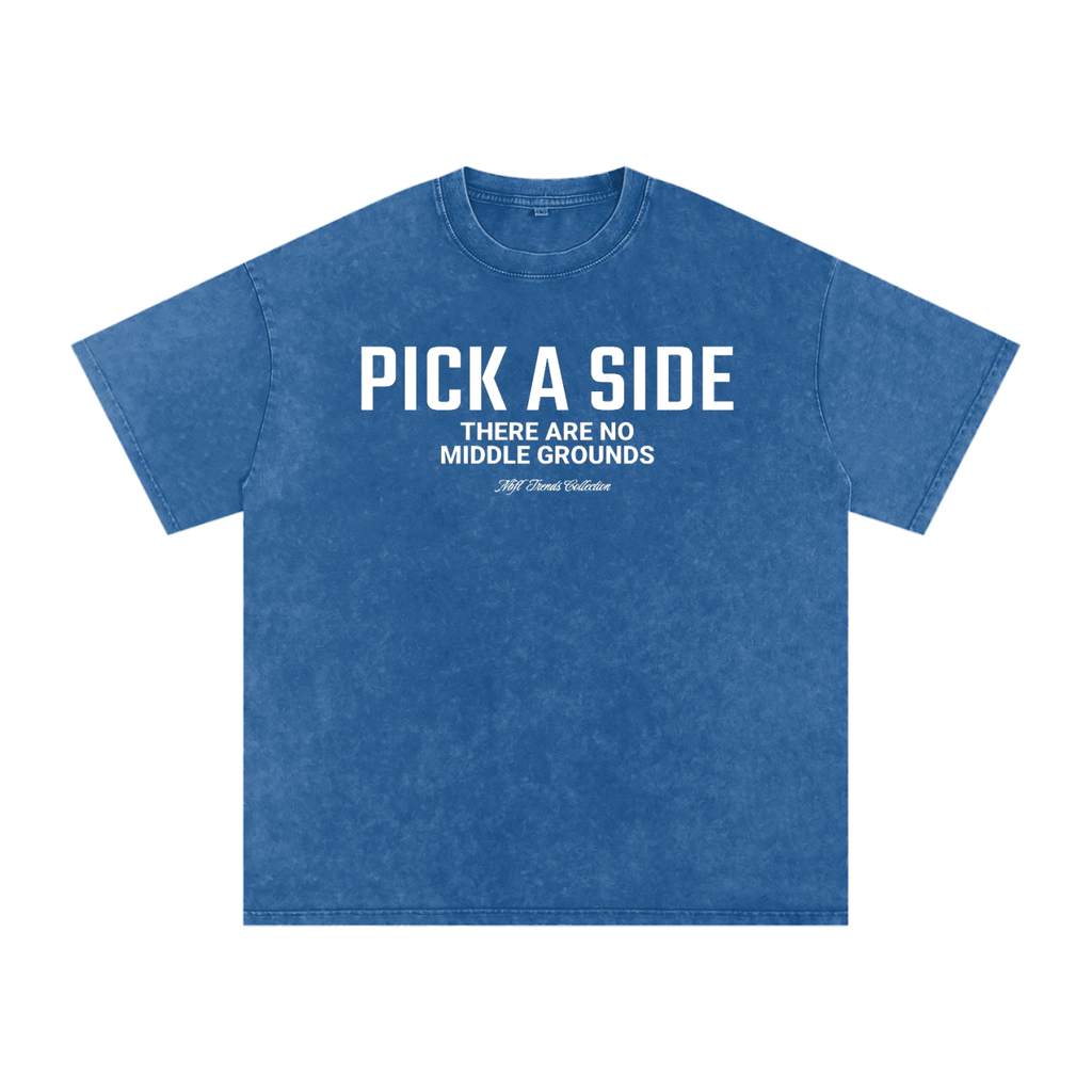 PICK A SIDE Acid Wash Oversize T-Shirt