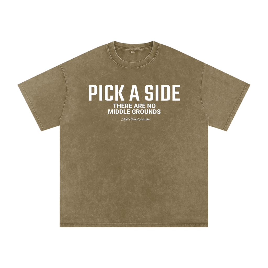 PICK A SIDE Acid Wash Oversize T-Shirt