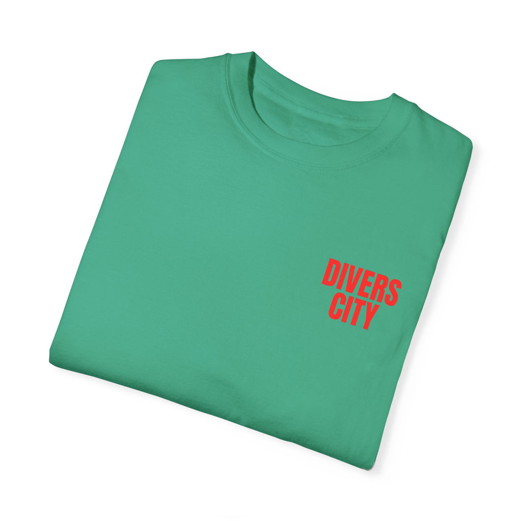 Unisex Garment-Dyed T-Shirt | Casual Streetwear with 'Divers City' Print