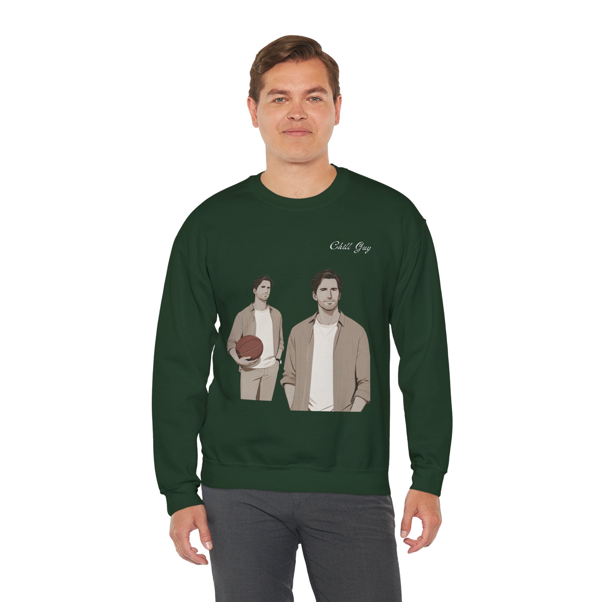 Chill Guy Sweatshirt – Unisex Heavy Blend™ Crewneck for Sports Lovers