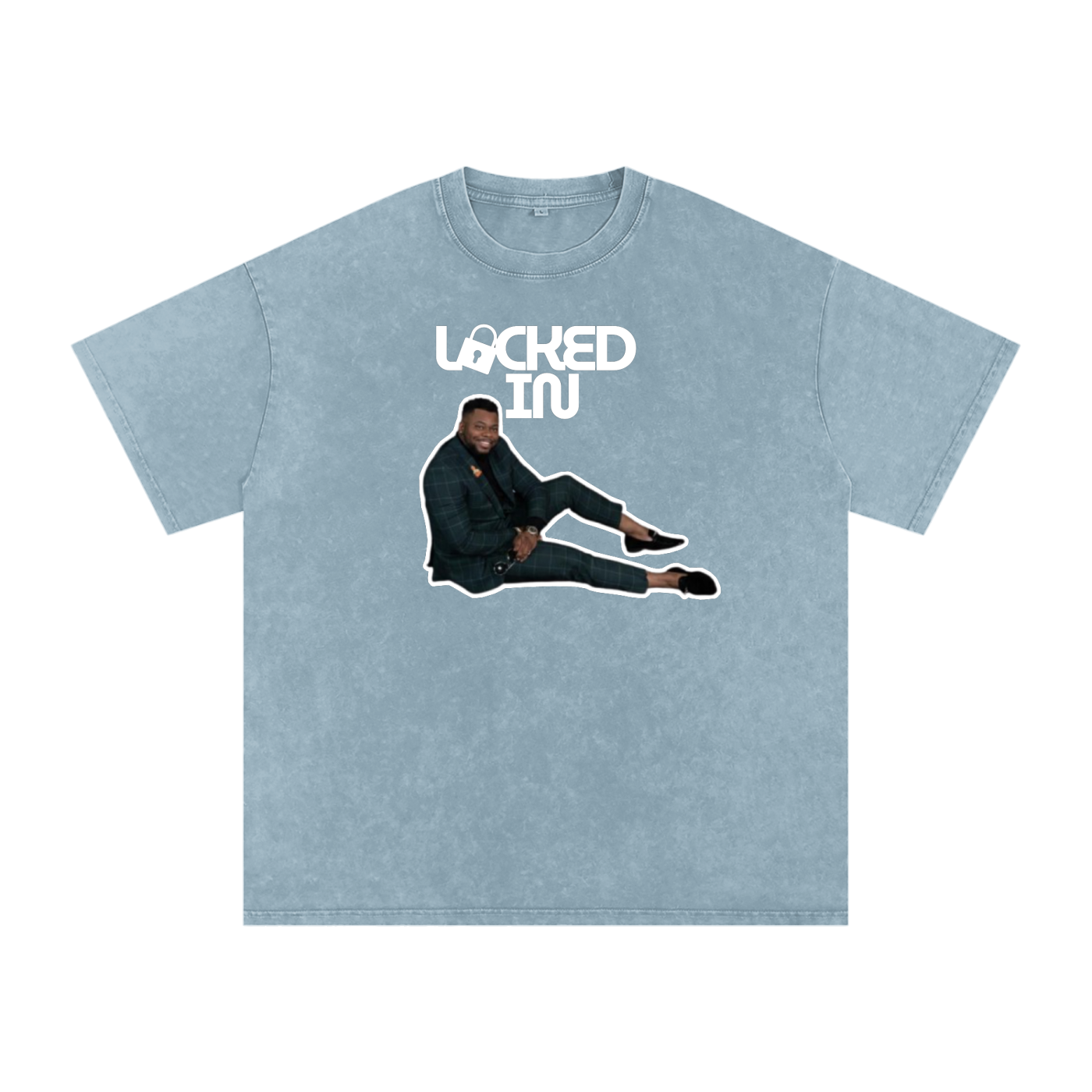 LOCKED IN by INI Snow Washed Oversized Cotton T-Shirt