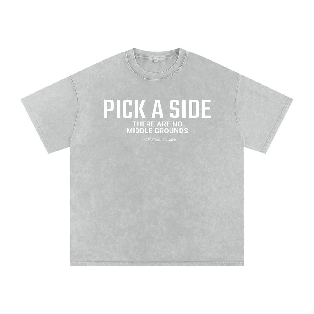 PICK A SIDE Acid Wash Oversize T-Shirt