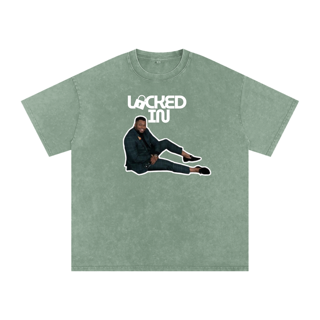 LOCKED IN by INI Snow Washed Oversized Cotton T-Shirt