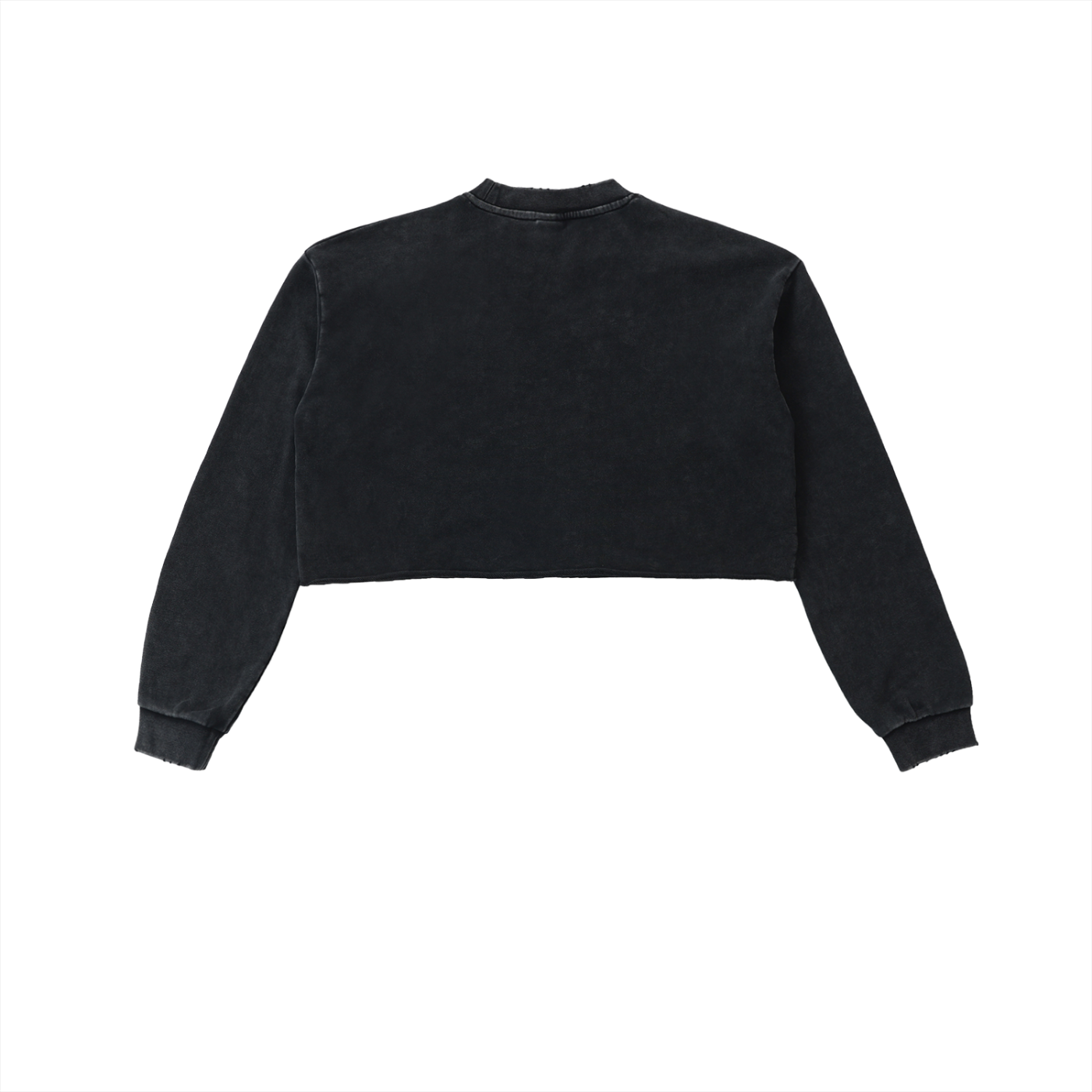 It's ok Snow Washed Raw Edge Cropped Sweatshirt