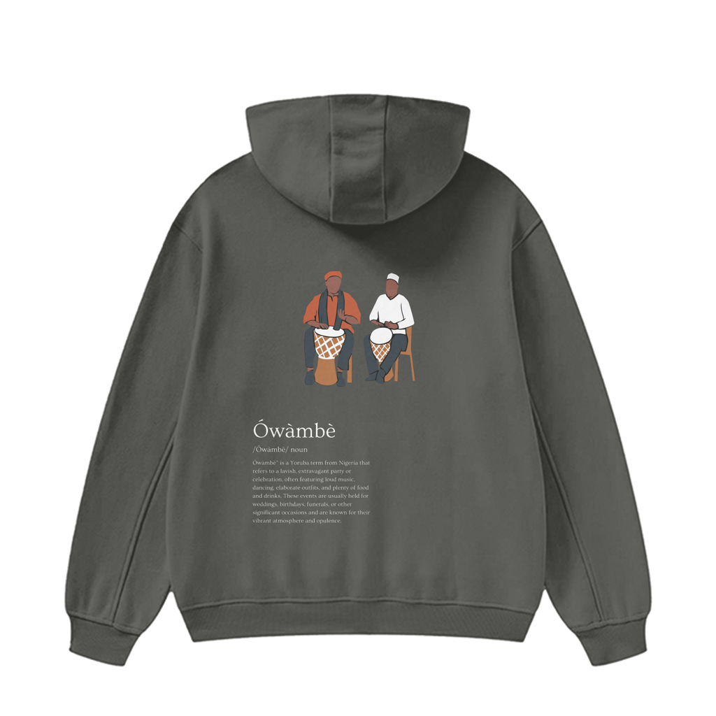 ÓWÀMBÈ High Neck Insulated FOG Solid Color Fleece Hoodie - 385 GSM