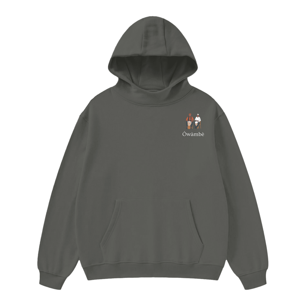 ÓWÀMBÈ High Neck Insulated FOG Solid Color Fleece Hoodie - 385 GSM