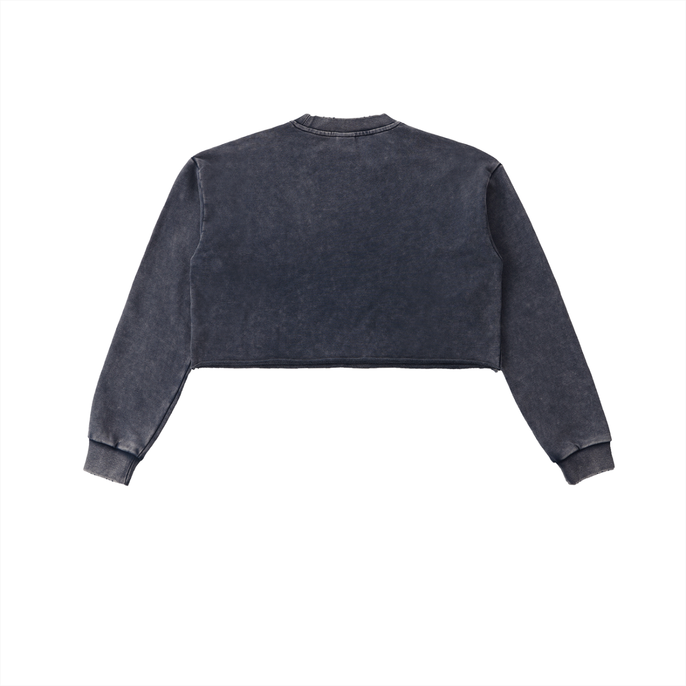 It's ok Snow Washed Raw Edge Cropped Sweatshirt