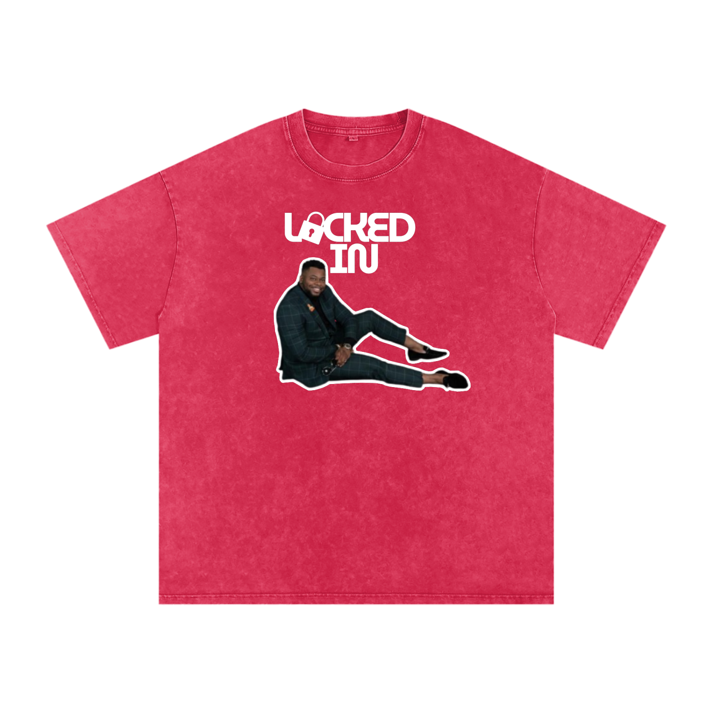 LOCKED IN by INI Snow Washed Oversized Cotton T-Shirt