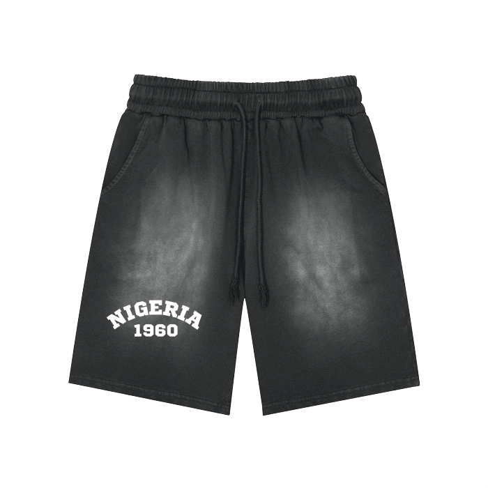 Nigeria NBFL Rectangle Patch Monkey Washed Shorts