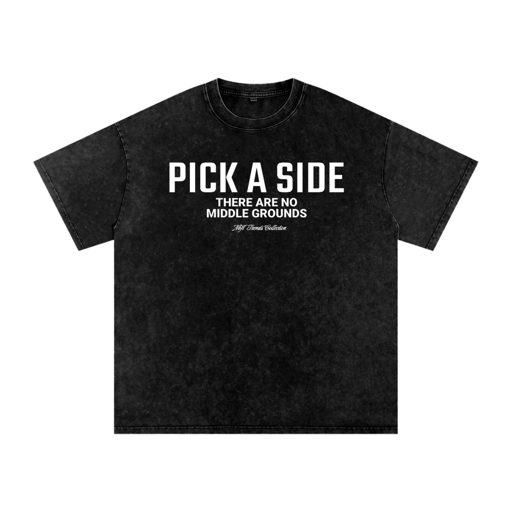 PICK A SIDE Acid Wash Oversize T-Shirt