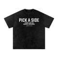 PICK A SIDE Acid Wash Oversize T-Shirt