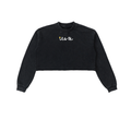It's ok Snow Washed Raw Edge Cropped Sweatshirt