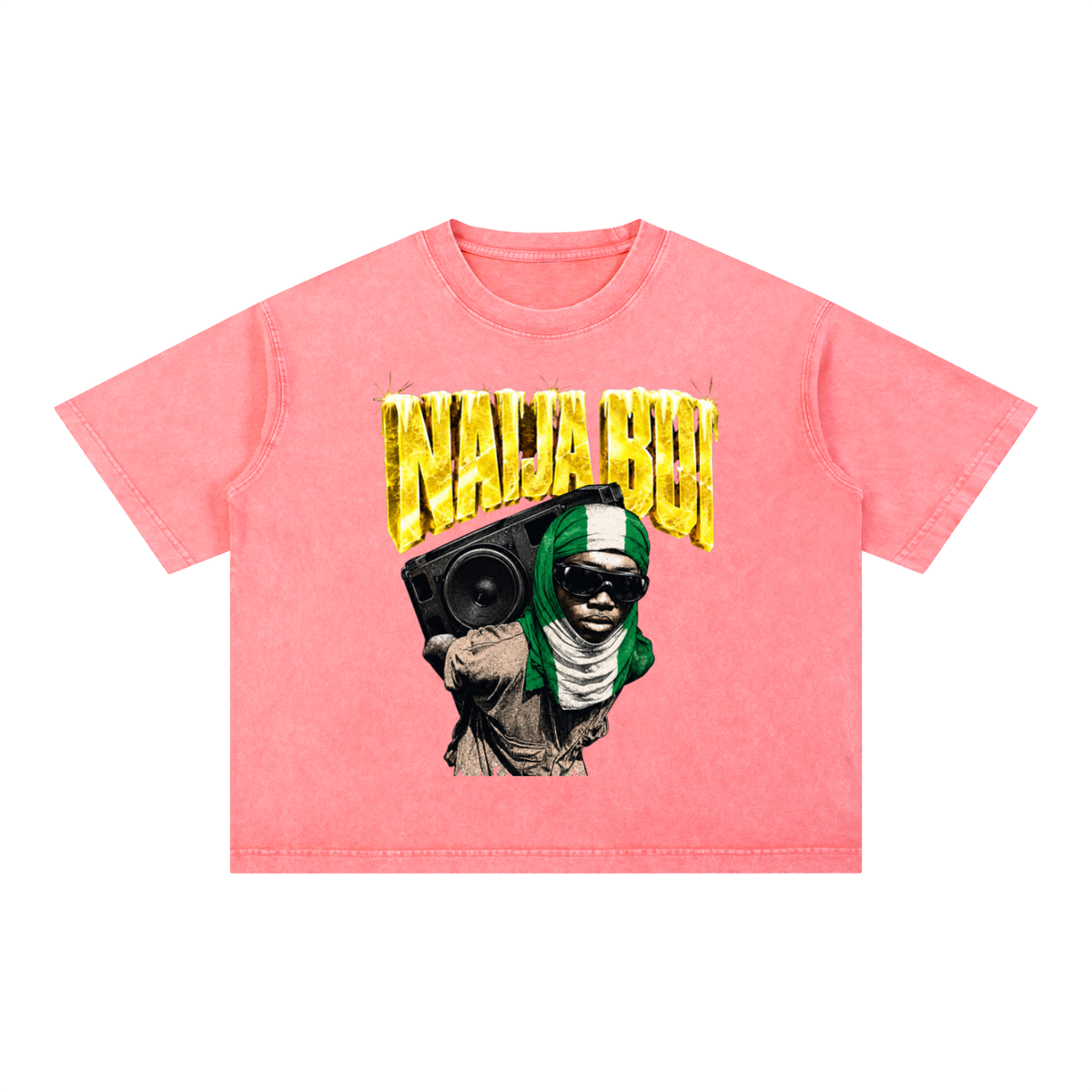 Naija Boi Mineral Wash Boxy Cotton T-Shirt