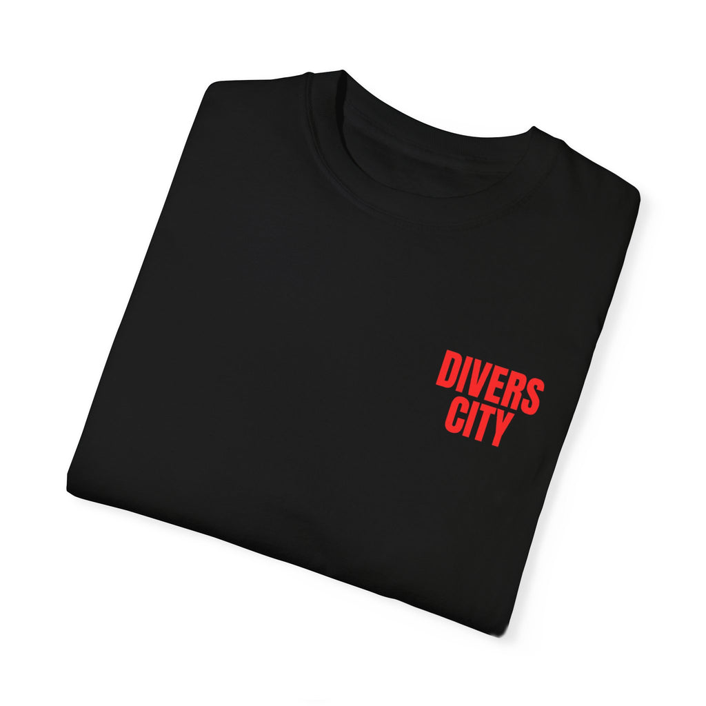 Unisex Garment-Dyed T-Shirt | Casual Streetwear with 'Divers City' Print