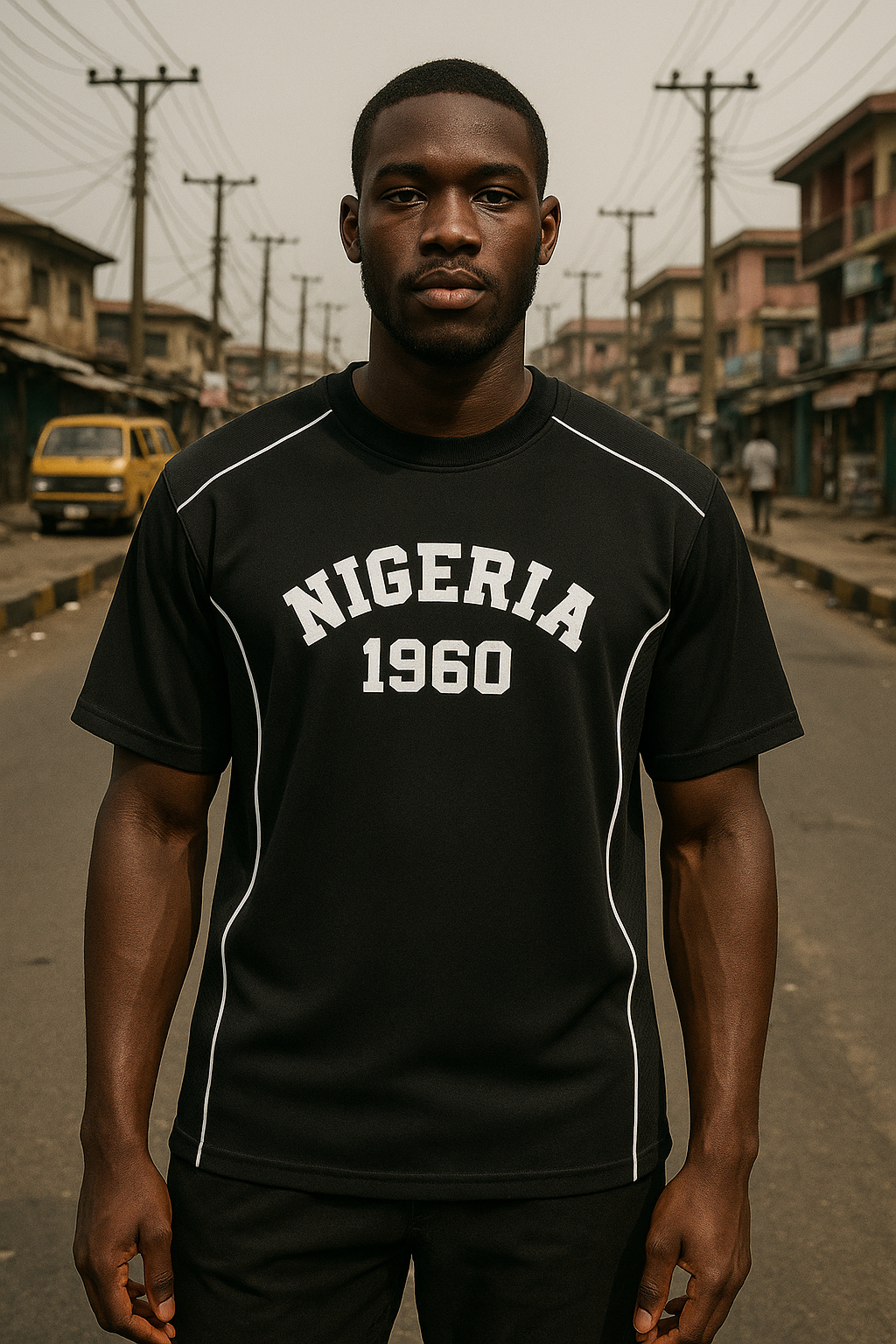 Nigeria 1960 Contrast Piped Panel T-Shirt