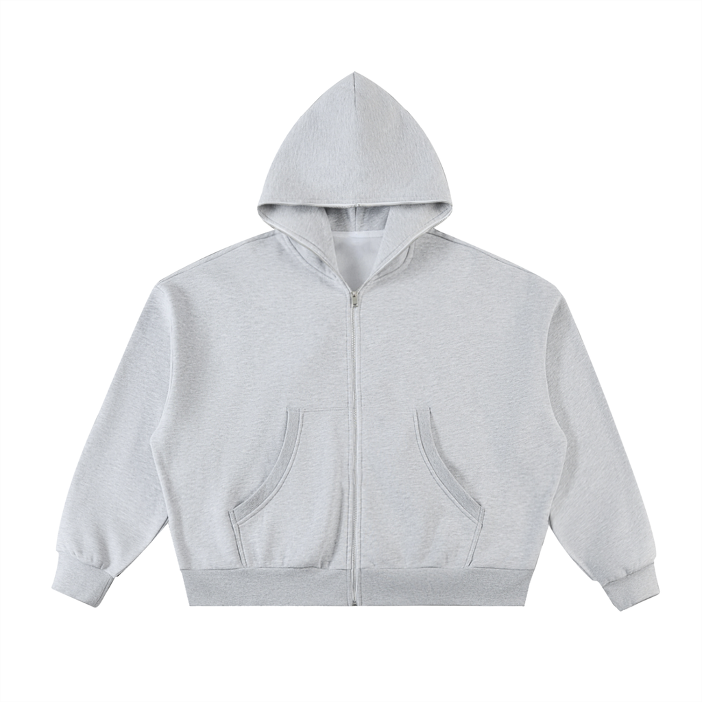 BLANK Fleeced Full-Zip Boxy Hoodie