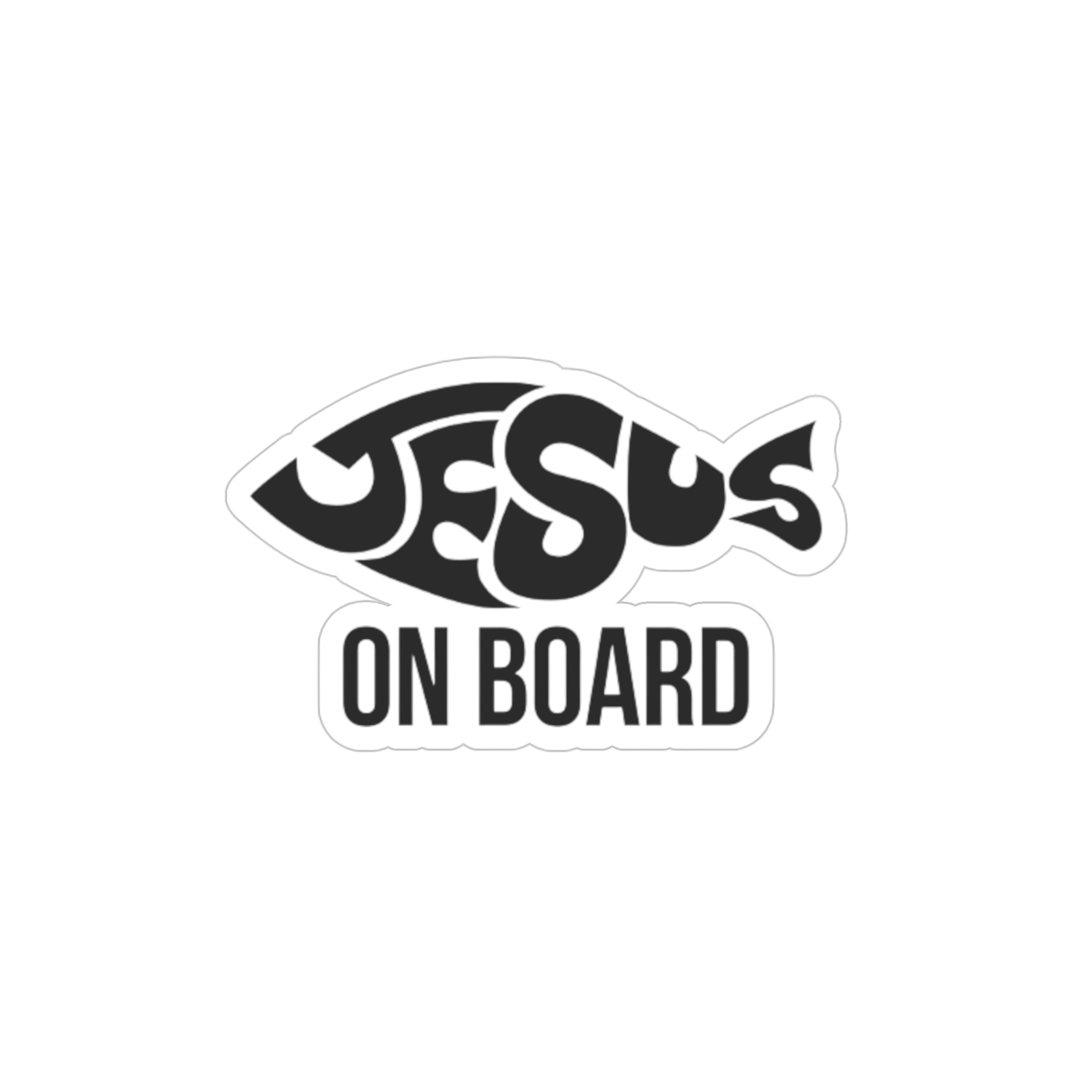 Die-Cut 'Jesus On Board' Outdoor Vinyl Sticker — Transparent Car/Van Decal