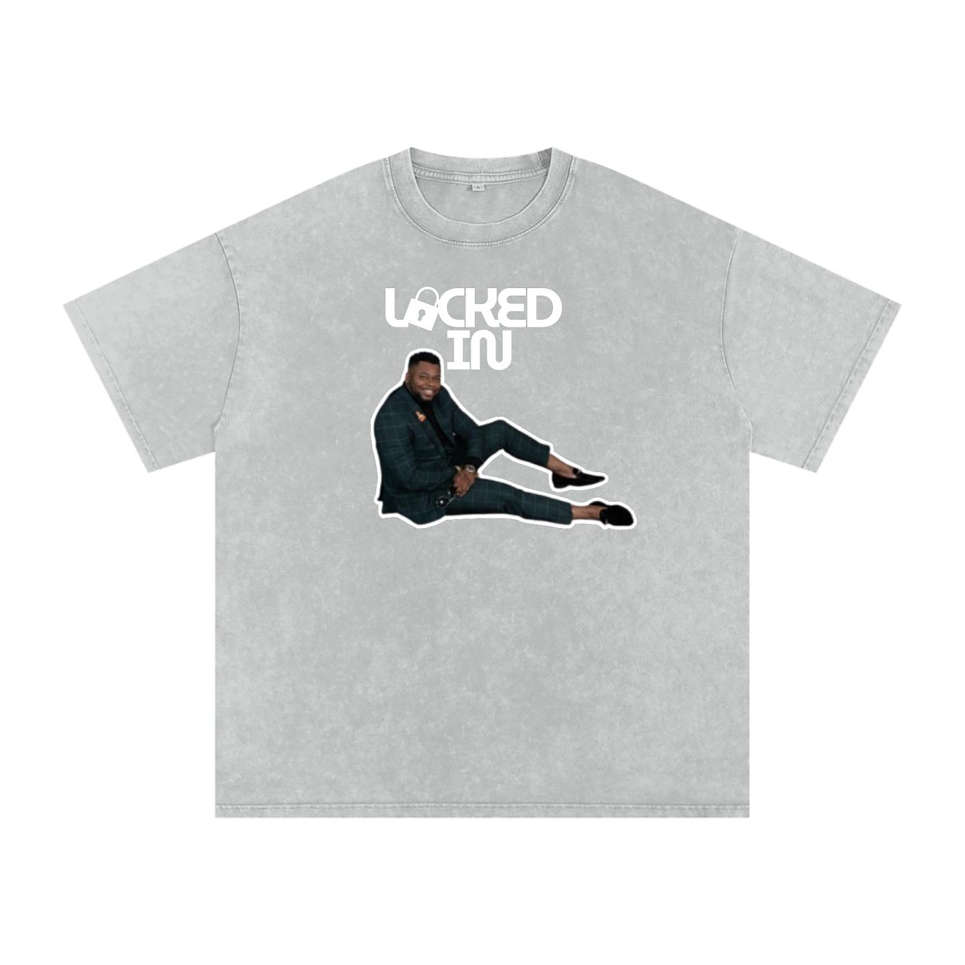 LOCKED IN by INI Snow Washed Oversized Cotton T-Shirt
