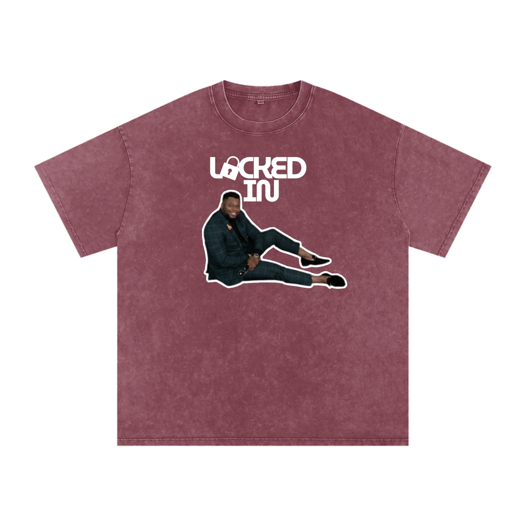 LOCKED IN by INI Snow Washed Oversized Cotton T-Shirt