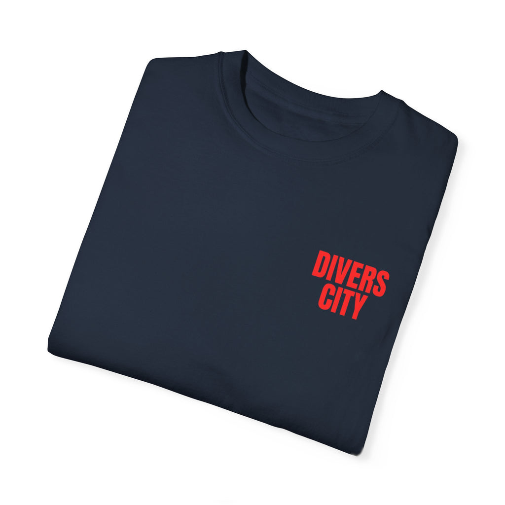 Unisex Garment-Dyed T-Shirt | Casual Streetwear with 'Divers City' Print
