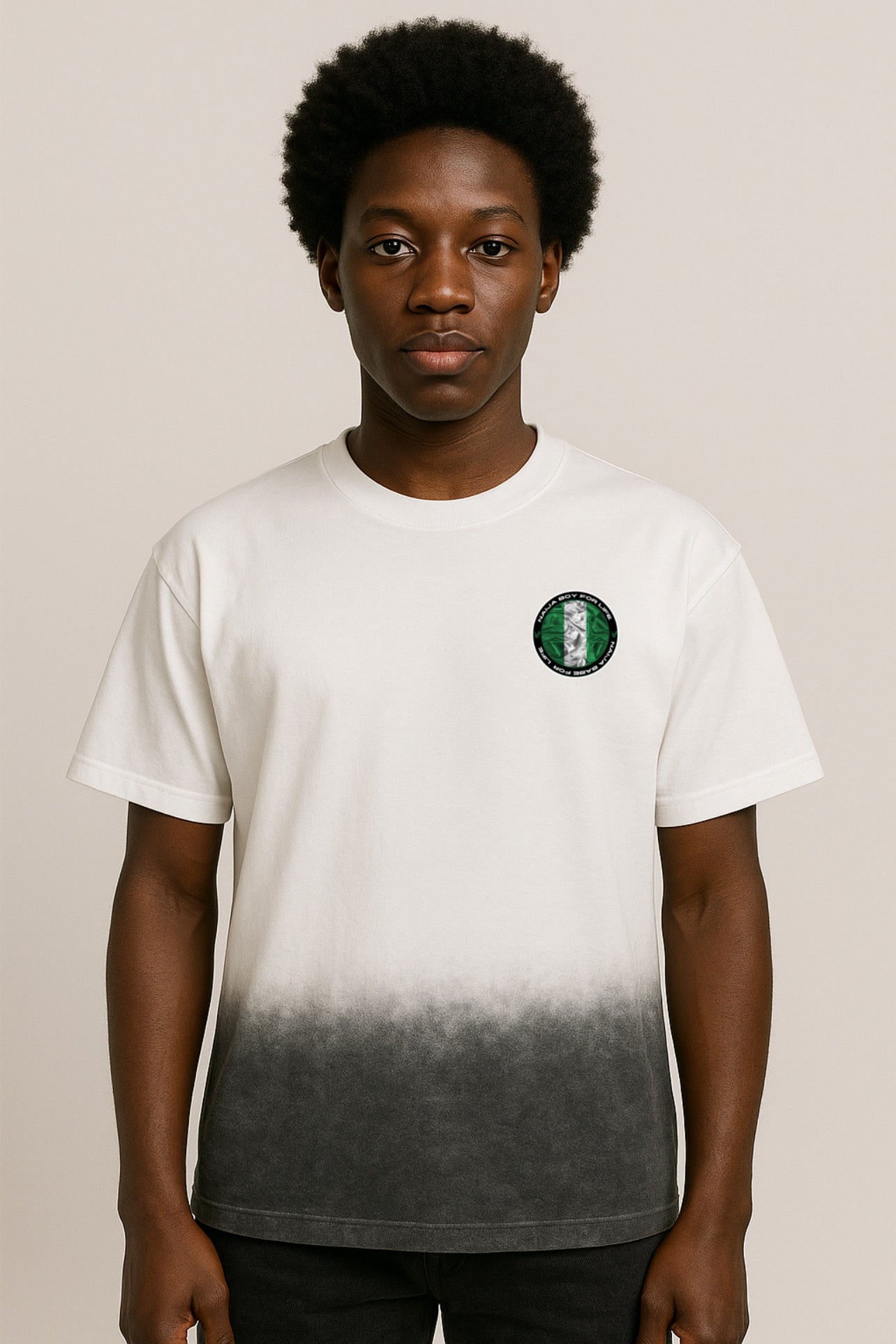 The land is forever green Grey Gradient on White Vintage Washed T-Shirt