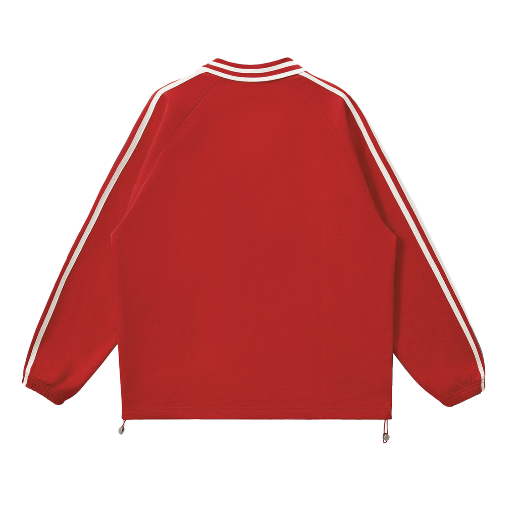BLANK Contrast Striped Lapel Collar Sweatshirt