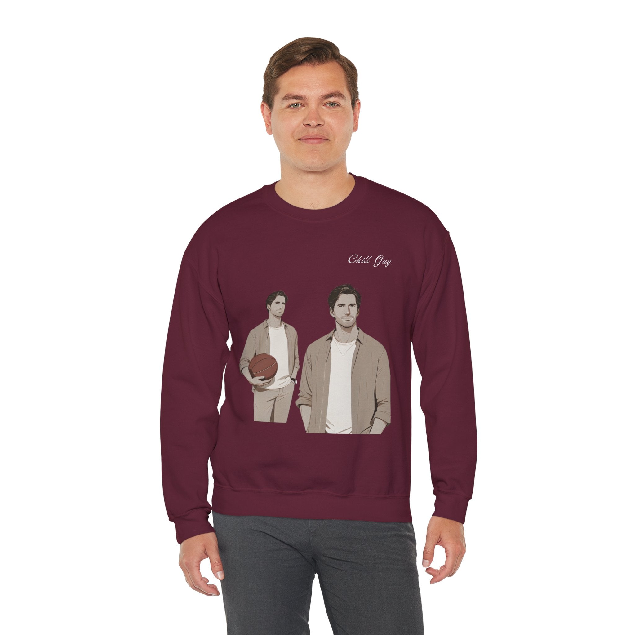 Chill Guy Sweatshirt – Unisex Heavy Blend™ Crewneck for Sports Lovers