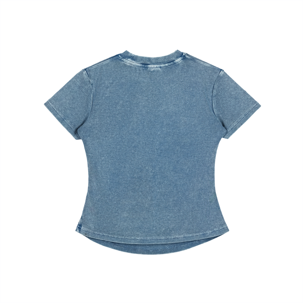 SHEWA Vintage Washed Bodycon Cotton T-Shirt