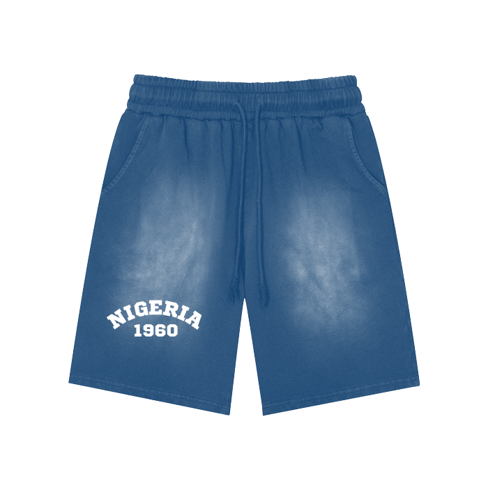 Nigeria NBFL Rectangle Patch Monkey Washed Shorts