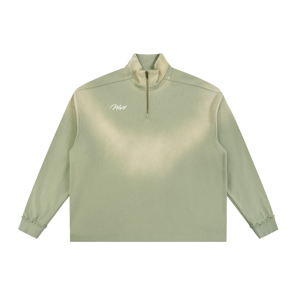 nbfl Sun Fade Raw Edge Quarter-Zip Sweatshirt