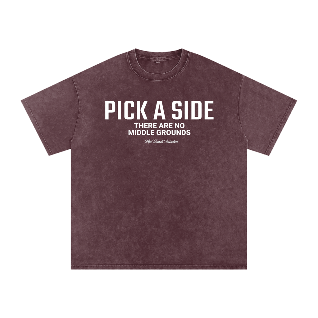 PICK A SIDE Acid Wash Oversize T-Shirt