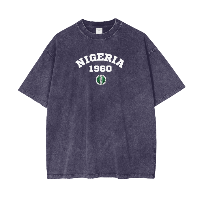 Nigeria 1960 NBFL Acid Wash Oversize T-Shirt