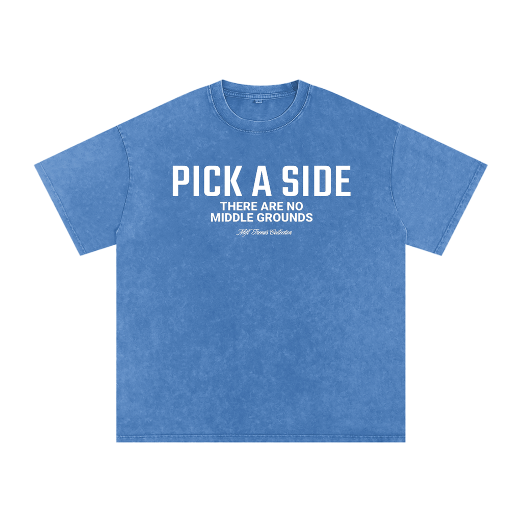PICK A SIDE Acid Wash Oversize T-Shirt