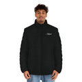 Nbfl Men's Black Puffer Jacket — Minimal Script 'West' Chest Embroidery, Lightweight Warm Coat