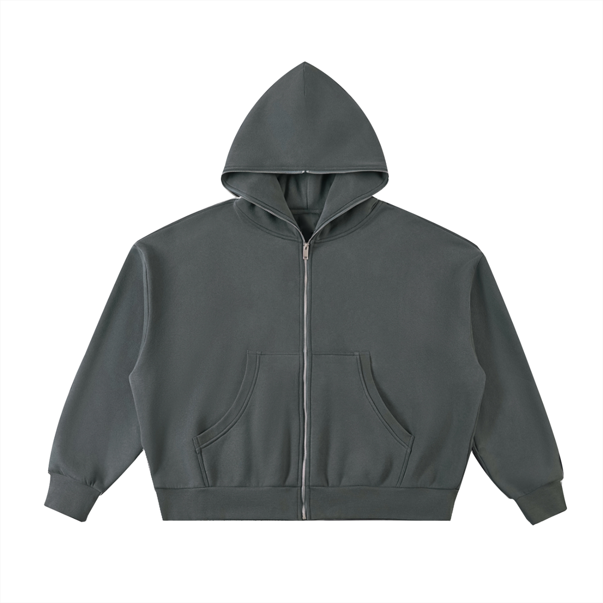BLANK Fleeced Full-Zip Boxy Hoodie