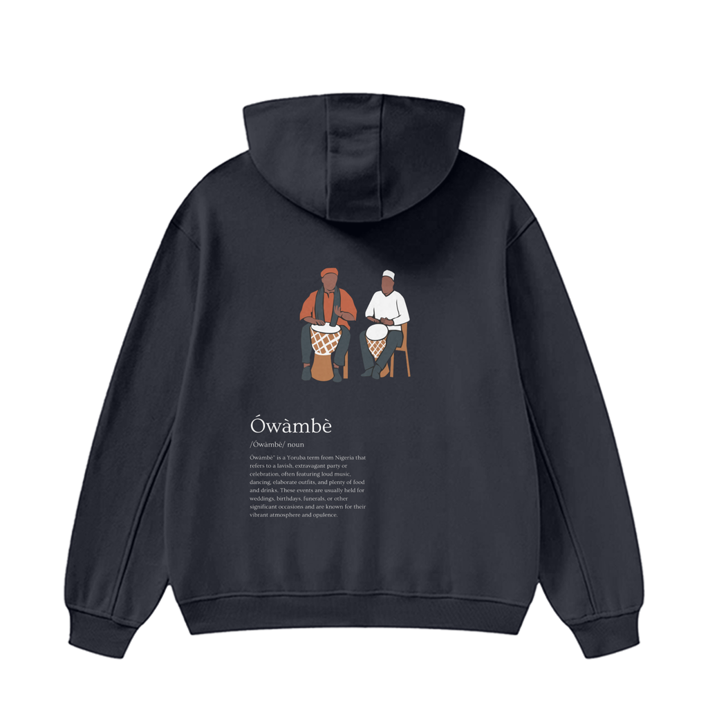 ÓWÀMBÈ High Neck Insulated FOG Solid Color Fleece Hoodie - 385 GSM