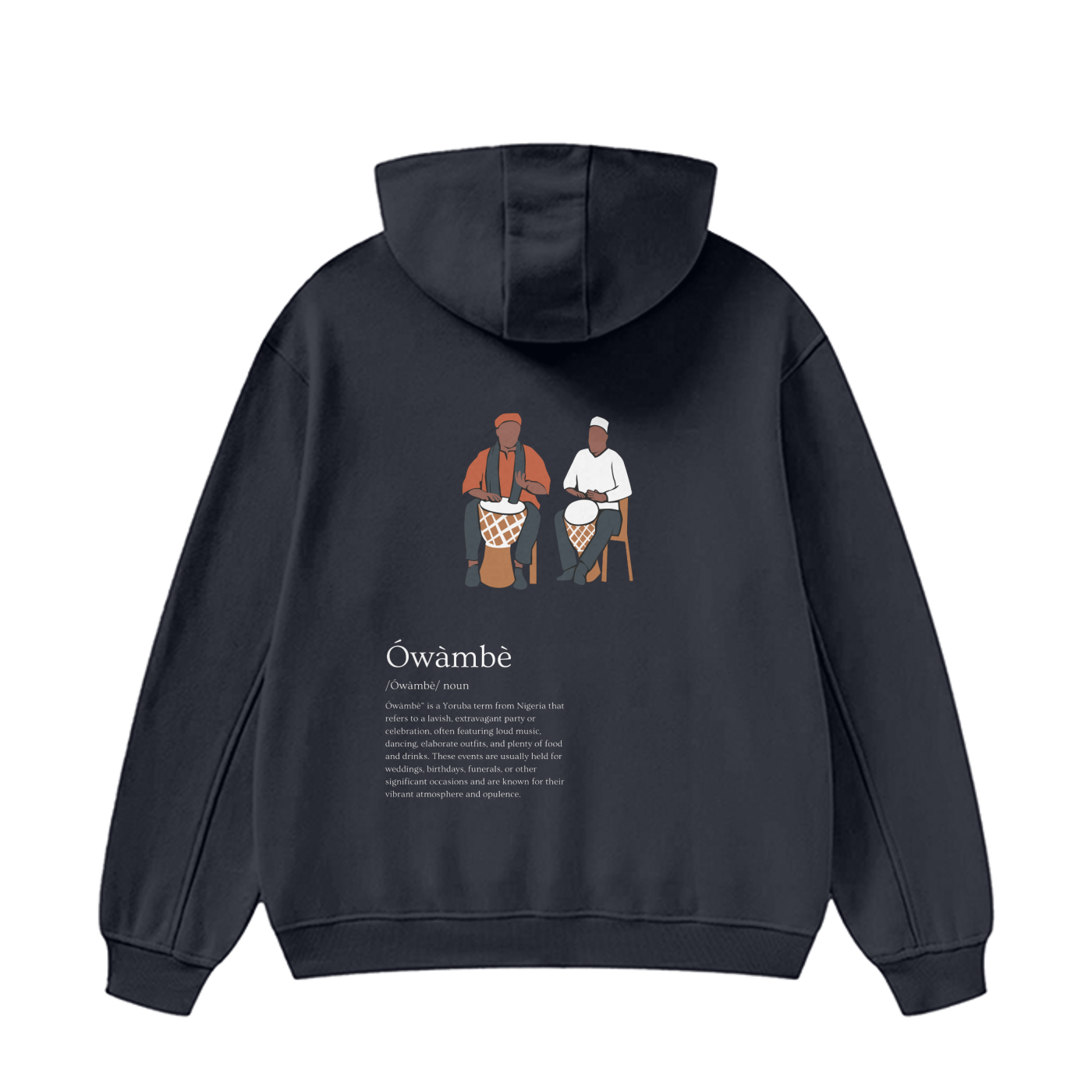 ÓWÀMBÈ High Neck Insulated FOG Solid Color Fleece Hoodie - 385 GSM