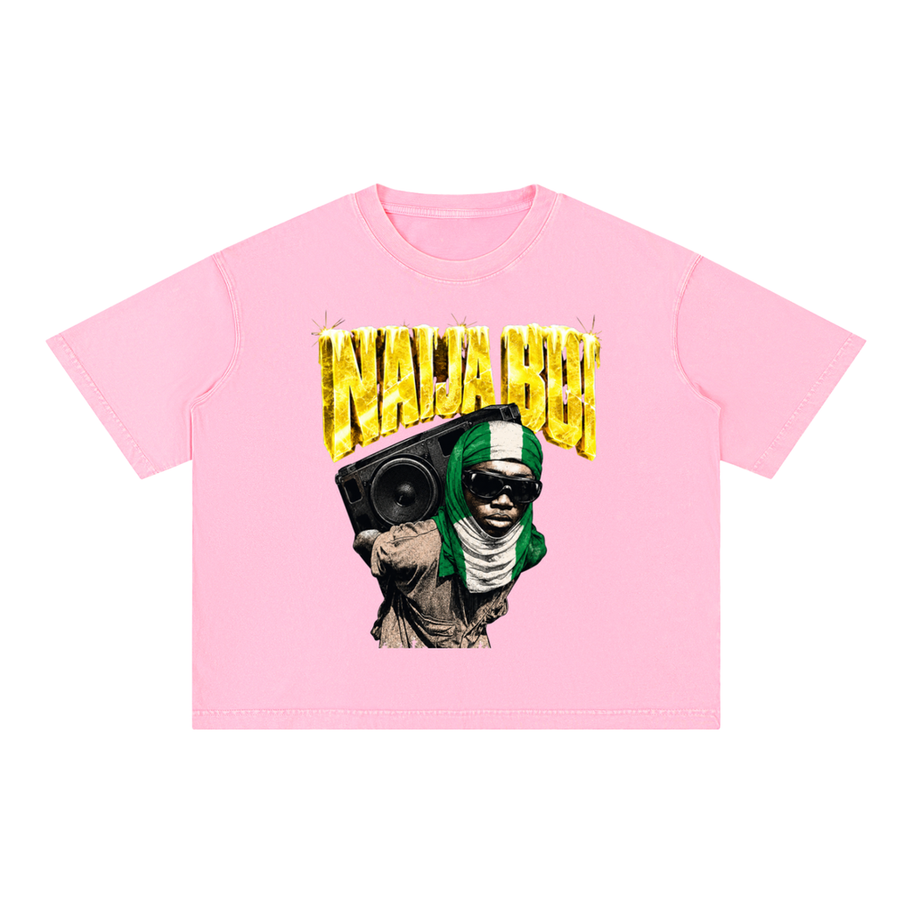 Naija Boi Mineral Wash Boxy Cotton T-Shirt