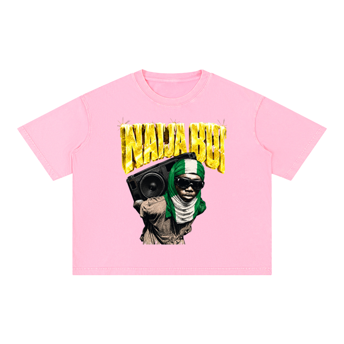 Naija Boi Mineral Wash Boxy Cotton T-Shirt