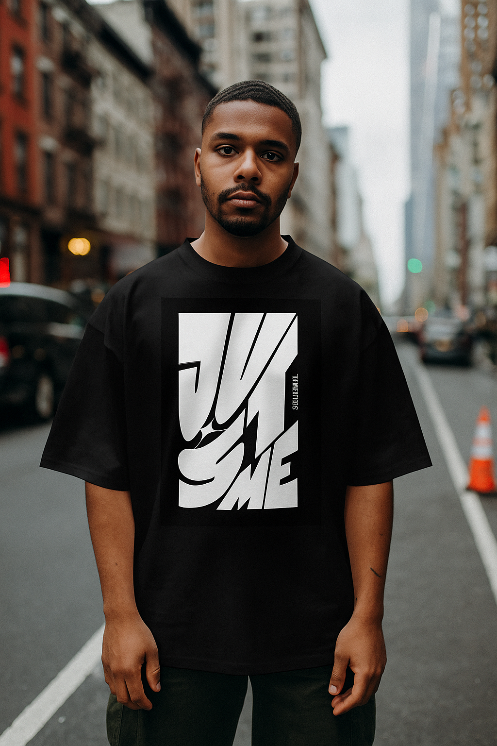 Just Me Oversize One-piece Pattern Cut Boxy Tee - 300 GSM