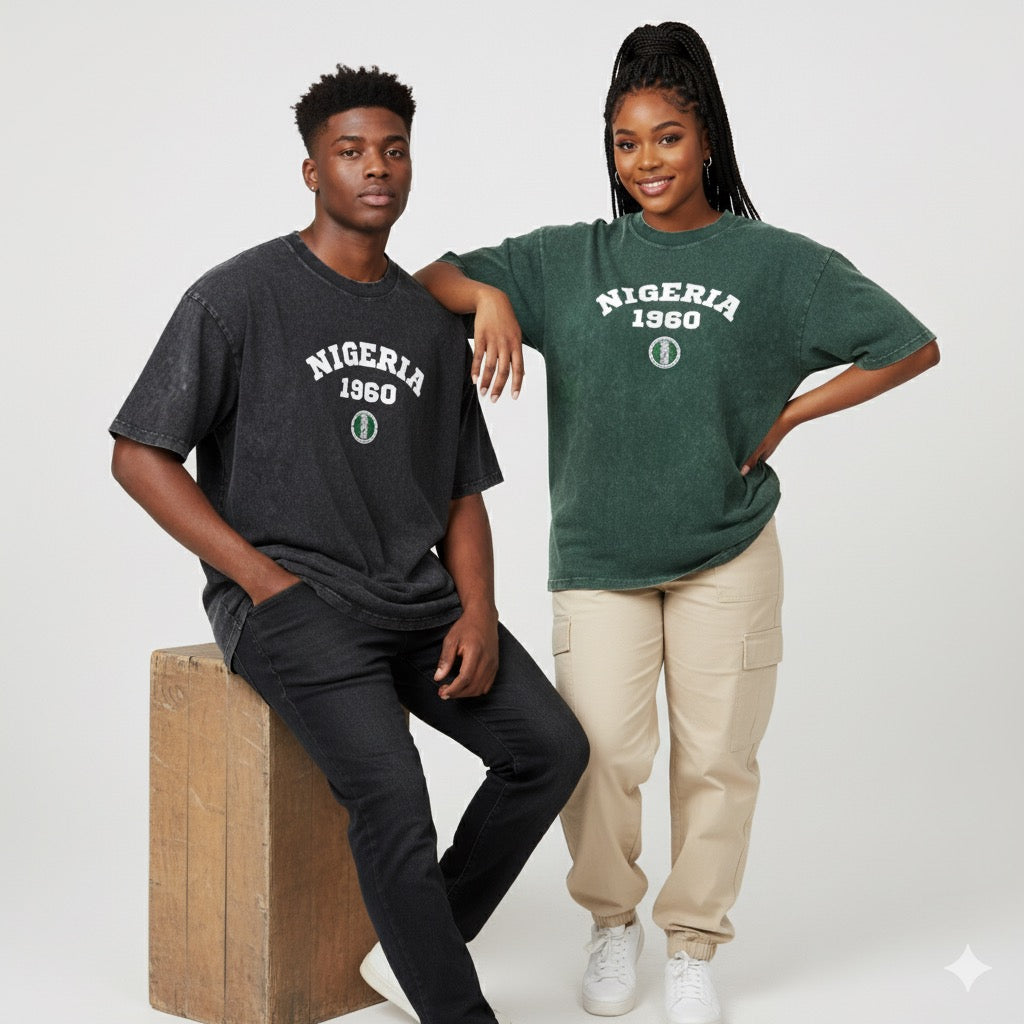 Nigeria 1960 NBFL Acid Wash Oversize T-Shirt