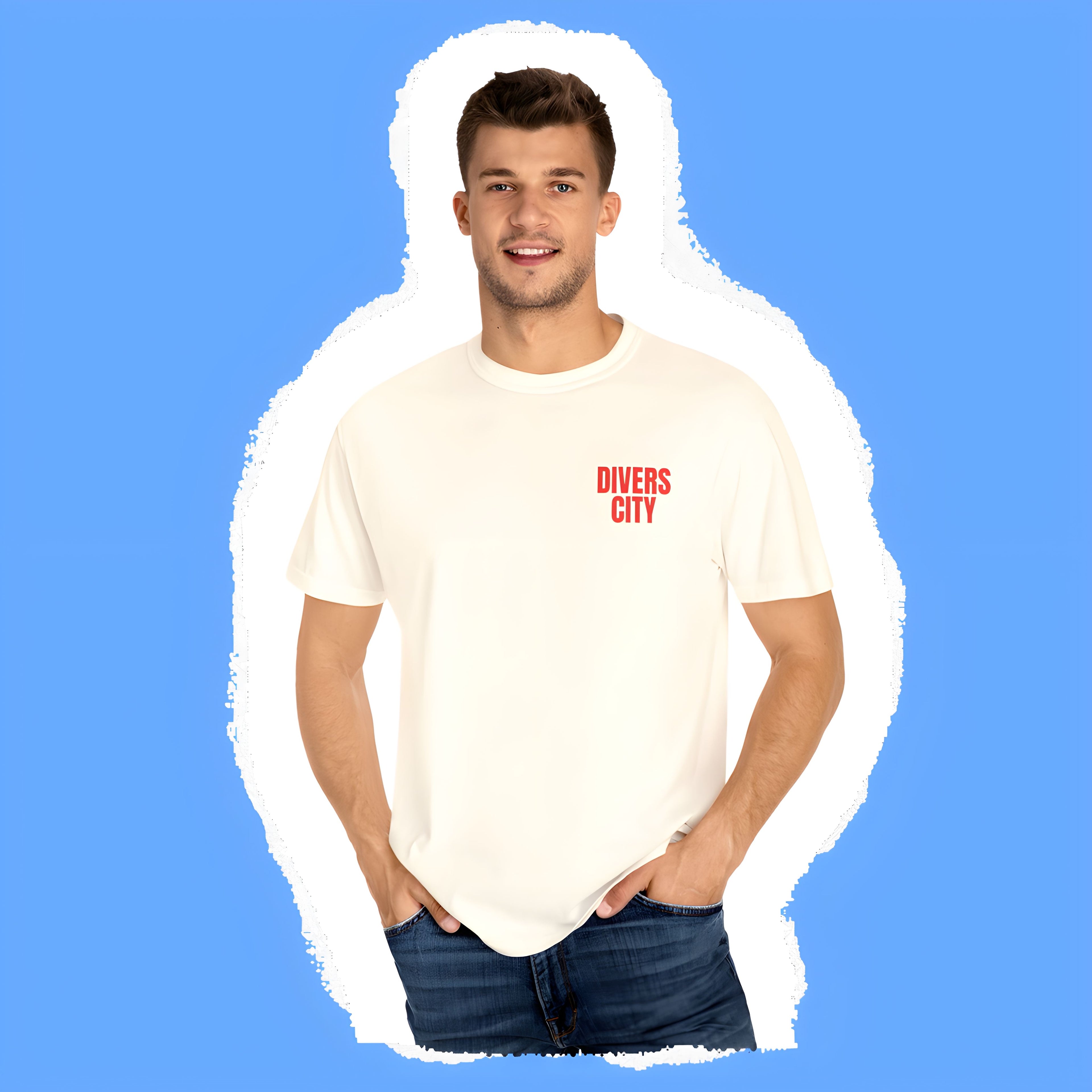 Unisex Garment-Dyed T-Shirt | Casual Streetwear with 'Divers City' Print