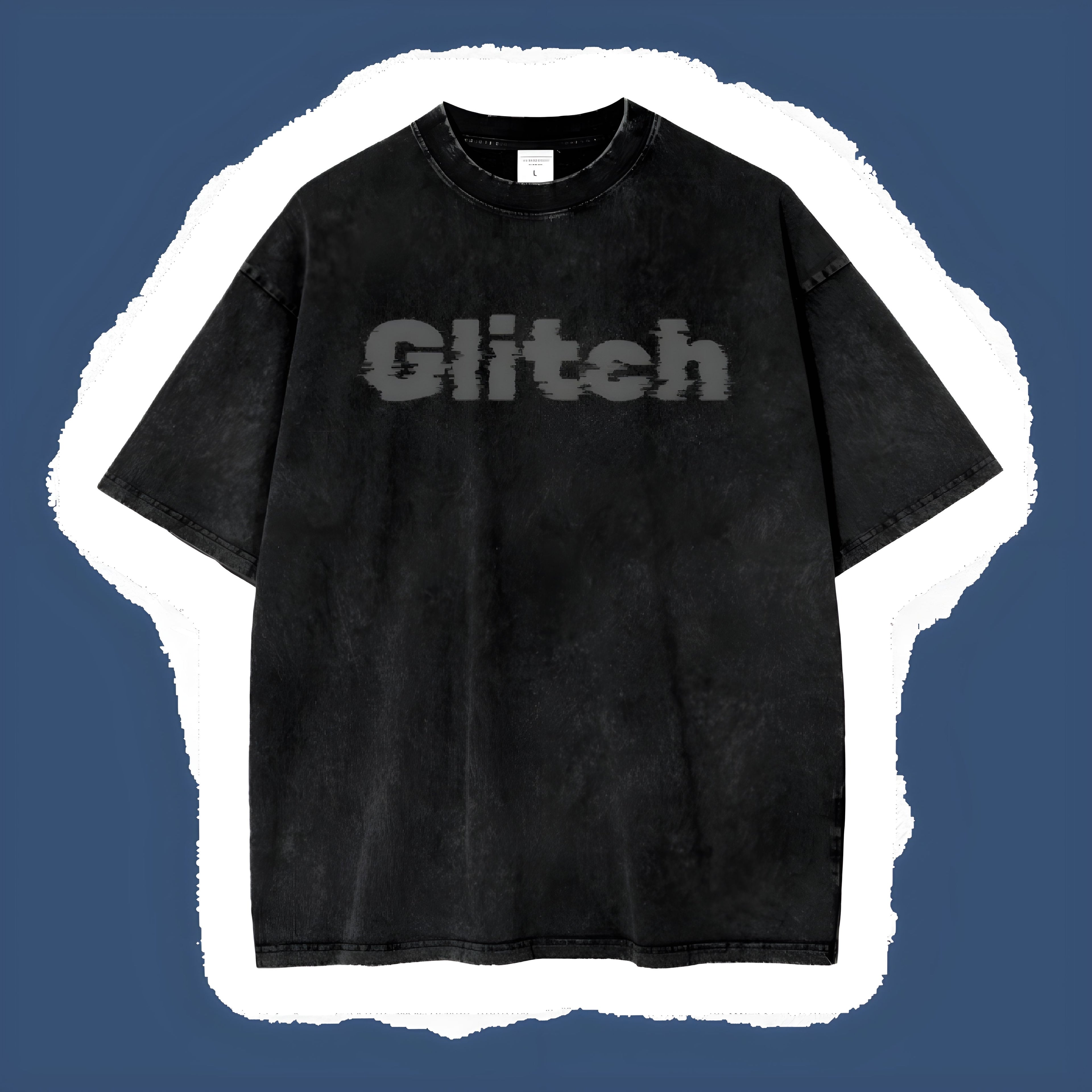 Glitch Acid Wash Oversize T-Shirt