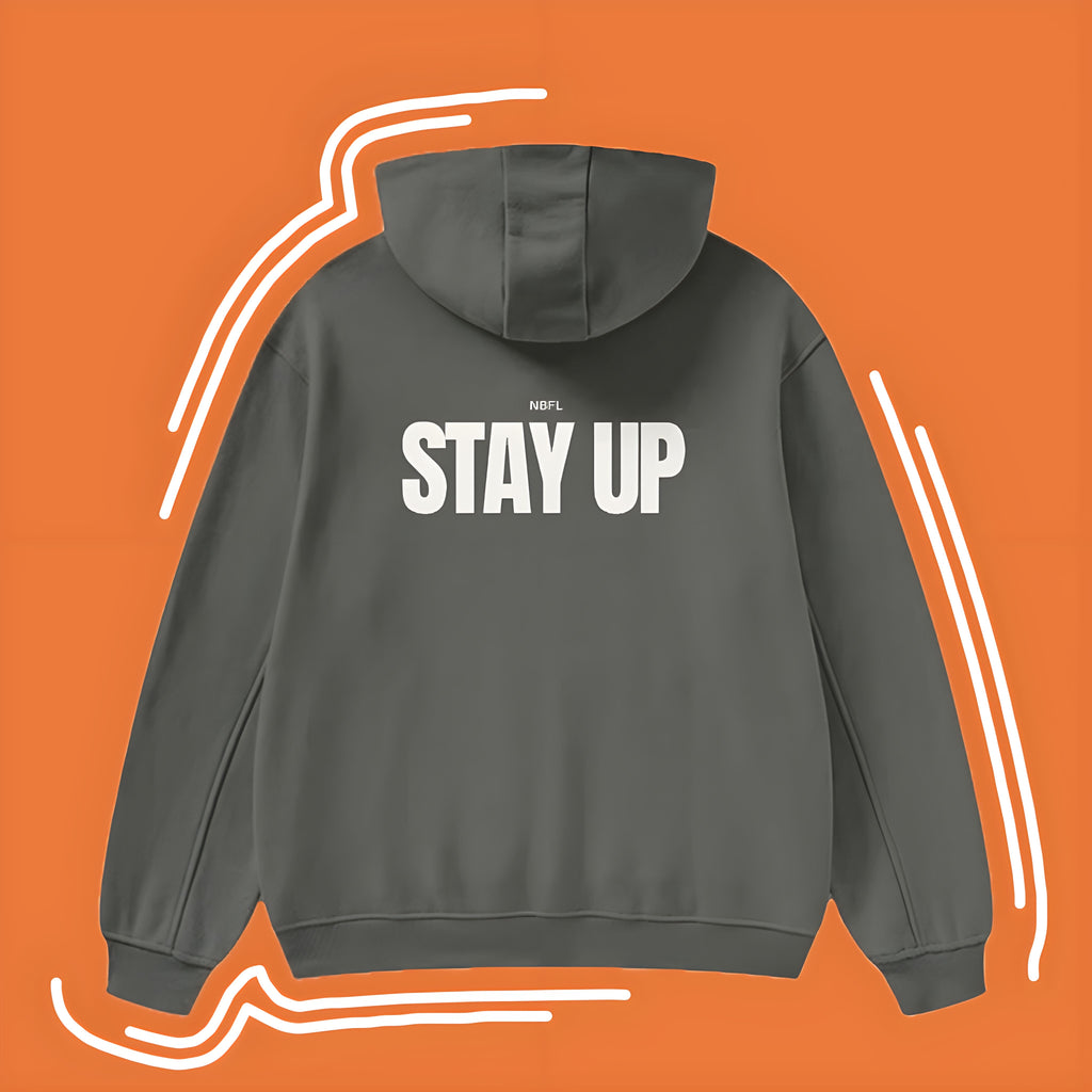 Turn up Stay up High Neck Insulated FOG Solid Color Fleece Hoodie