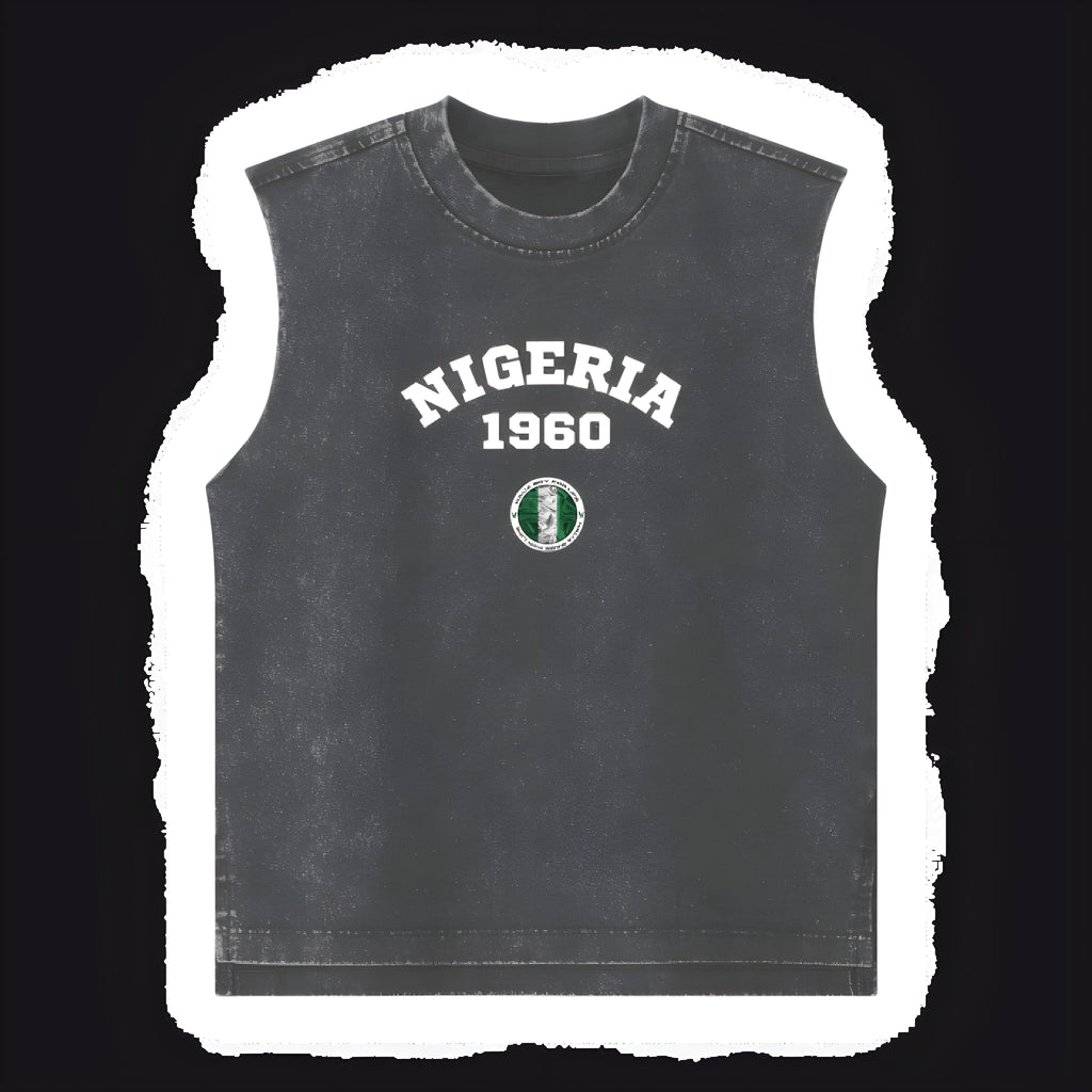 Nigeria 1960 NBFL Streetwear Kids Heavyweight 285G  Washed 100% Cotton Tank Top
